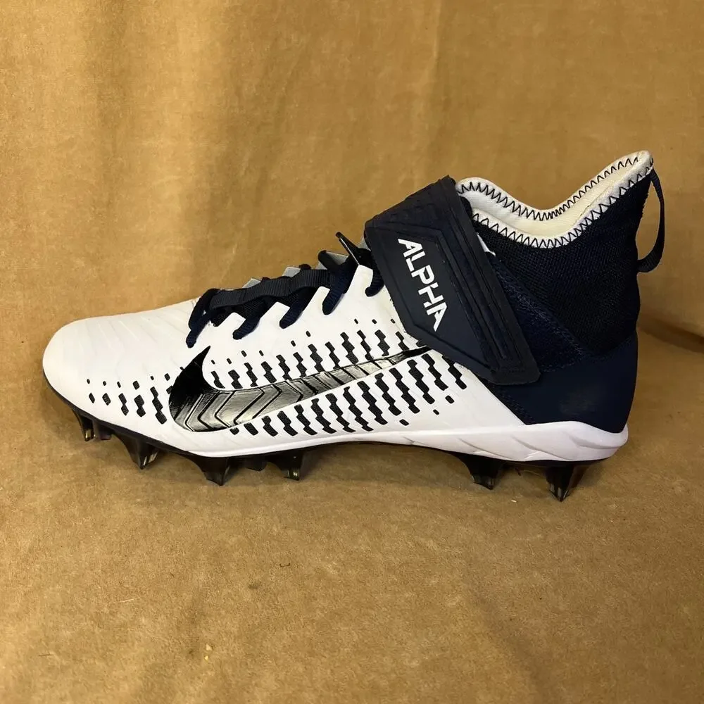 Nike Alpha Menace Pro‎ 2 Mens Size 12 White Navy Blue Football Cleats BV3945-102